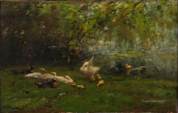 Willem Maris Paradis des canards Peinture à l'huile